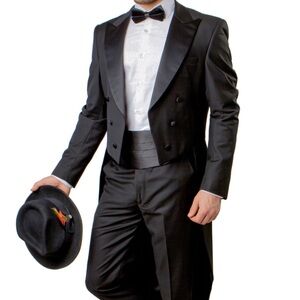 Classic Black Men's Tailcoat Tuxedo Suit 46R